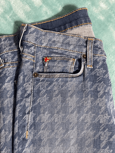 Hudson Krista Super Skinny Blue Houndstooth Women’s Jeans - Thumbnail 5