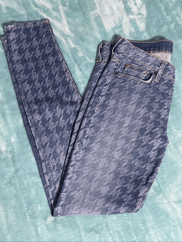 Hudson Krista Super Skinny Blue Houndstooth Women’s Jeans - Thumbnail 6