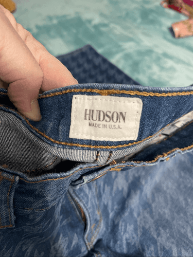 Hudson Krista Super Skinny Blue Houndstooth Women’s Jeans - Thumbnail 8
