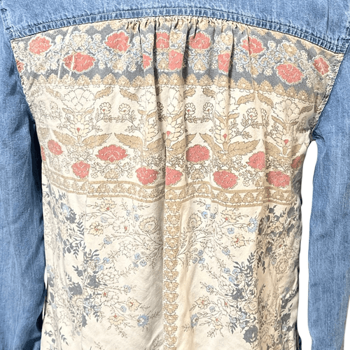 Altar’d State Lightweight Jean Boho Style Button Up L/S Shirt/Top - Thumbnail 5