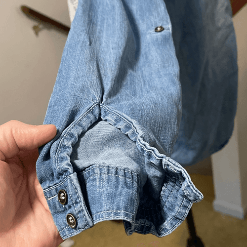 Altar’d State Lightweight Jean Boho Style Button Up L/S Shirt/Top - Thumbnail 10
