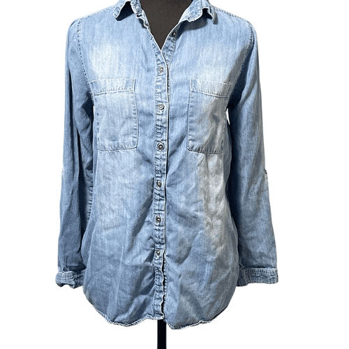 Altar’d State Lightweight Jean Boho Style Button Up L/S Shirt/Top - Image 1