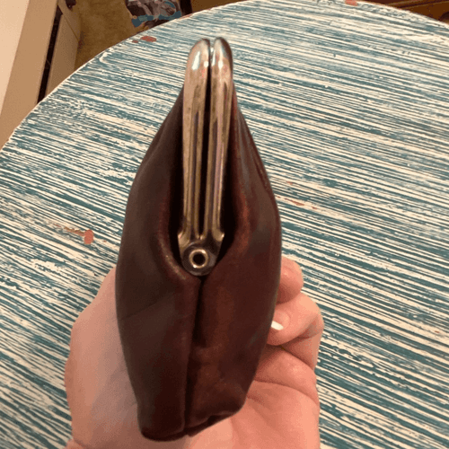 Buxton Vintage Leather Kiss-lock Change Purse - Thumbnail 6