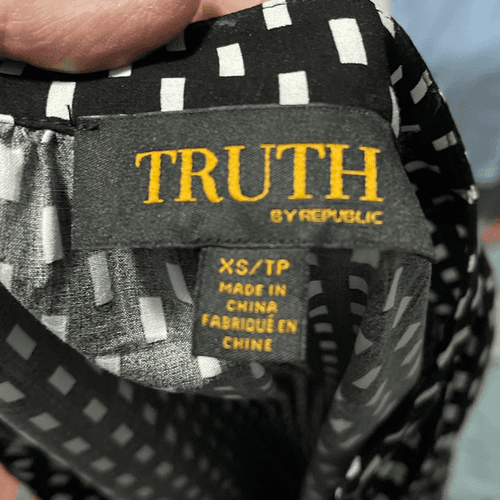 Truth by Republic Checkered Button Down Blouse/Top Size Extra Small - Thumbnail 9