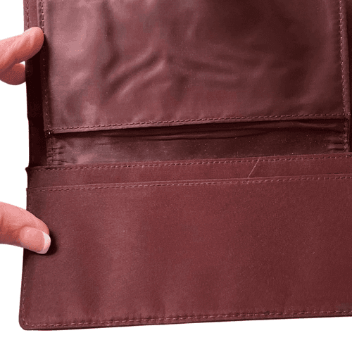 Hato Hasi Vintage Croc Embossed Faux Leather Brownish Red Women’s Wallet - Thumbnail 12