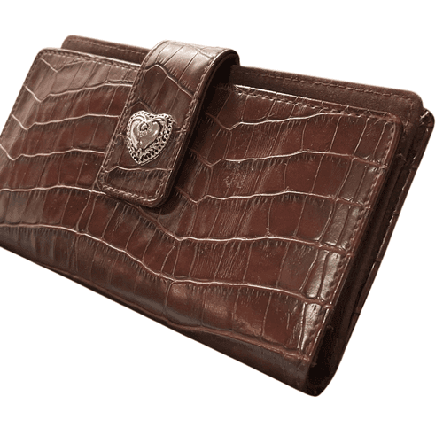 Hato Hasi Vintage Croc Embossed Faux Leather Brownish Red Women’s Wallet - Thumbnail 6
