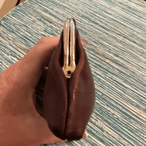 Buxton Vintage Leather Kiss-lock Change Purse - Thumbnail 5