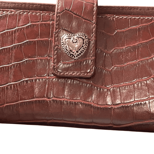 Hato Hasi Vintage Croc Embossed Faux Leather Brownish Red Women’s Wallet - Thumbnail 4