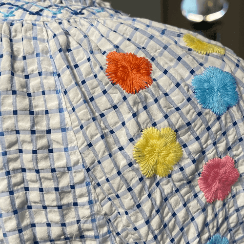 John Mark Spring Fling” Embroidered 3/4 Sleeve Blouse/Top - Thumbnail 7