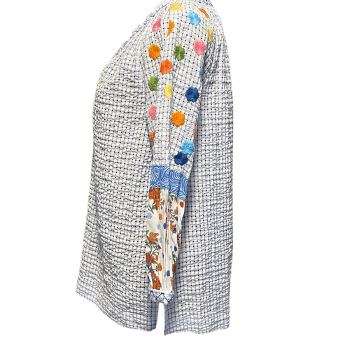 John Mark Spring Fling” Embroidered 3/4 Sleeve Blouse/Top - Thumbnail 6