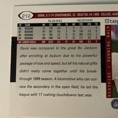 2000 Score - Stephen Davis #212 - Thumbnail 5