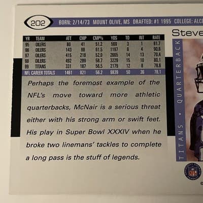 2000 Score - Steve McNair #202 - Thumbnail 3