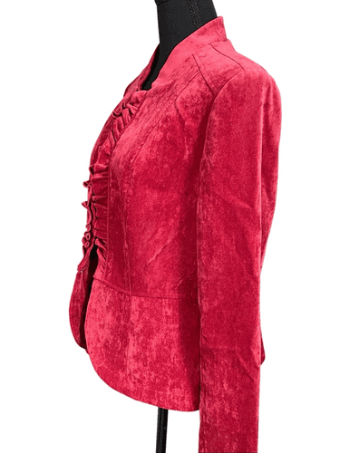 Kate Rosy Women’s Ruffle Military Blazer Red Size Large - Thumbnail 6
