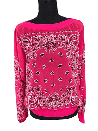 W by Worth Women’s Semi Nude Bandana L/S Shirt/Top size Small - Thumbnail 2