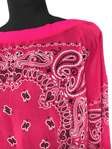 W by Worth Women’s Semi Nude Bandana L/S Shirt/Top size Small - Thumbnail 7