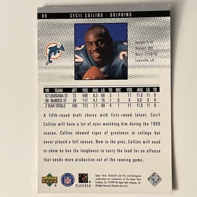 1999 Upper Deck HoloGrFX - Rookie GRFX Cecil Collins #89 (RC) - Thumbnail 2