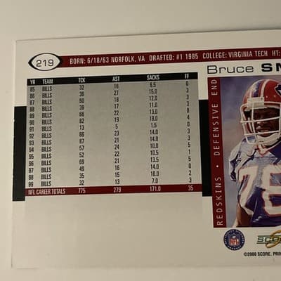 2000 Score - Bruce Smith #219 - Thumbnail 3