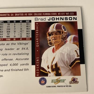 2000 Score - Brad Johnson #211 Scorecard /2000 - Thumbnail 4