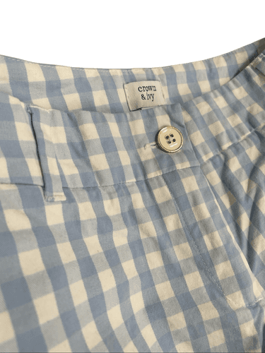 Crown & Ivy Women’s Shelby Blue Plaid Scalloped Shorts - Thumbnail 7