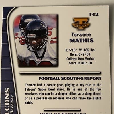 1999 Collector's Edge Triumph - Terance Mathis #T42 - Thumbnail 3