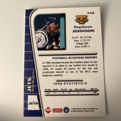 1999 Collector's Edge Triumph - Keyshawn Johnson #T40 - Thumbnail 2