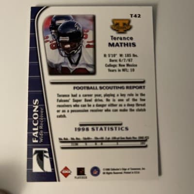 1999 Collector's Edge Triumph - Terance Mathis #T42 - Thumbnail 2