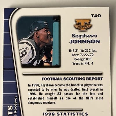1999 Collector's Edge Triumph - Keyshawn Johnson #T40 - Thumbnail 3