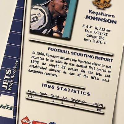 1999 Collector's Edge Triumph - Keyshawn Johnson #T40 - Thumbnail 5