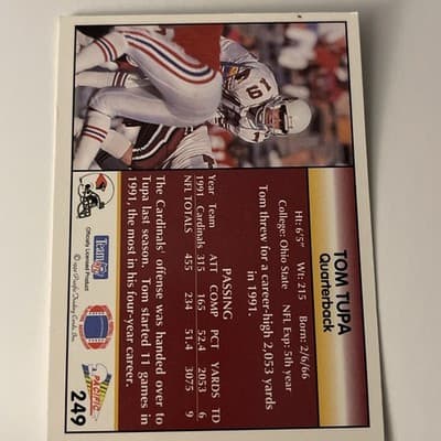 1992 Pacific - Tom Tupa #249 - Thumbnail 2