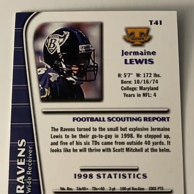 1999 Collector's Edge Triumph - Jermaine Lewis #T41 - Thumbnail 3
