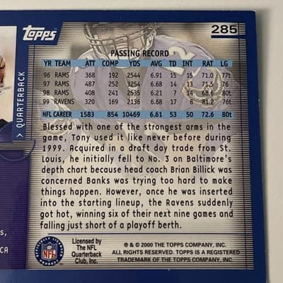 2000 Topps - Tony Banks #285 - Thumbnail 4