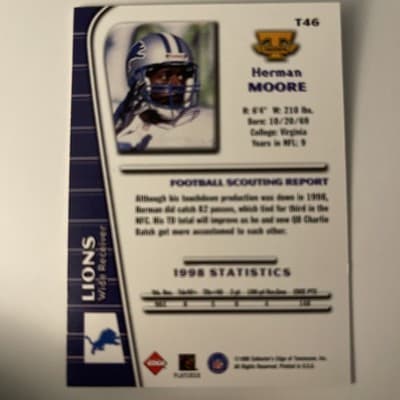 1999 Collector's Edge Triumph - Herman Moore #T46 - Thumbnail 2