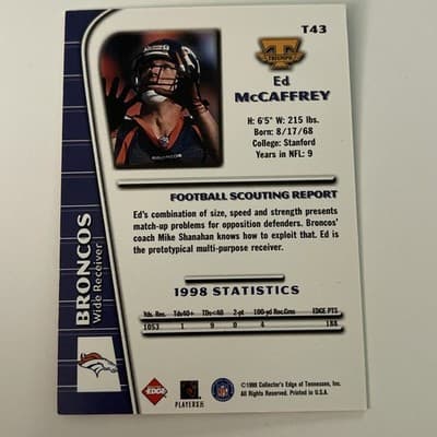 1999 Collector's Edge Triumph - Ed McCaffrey #T43 - Thumbnail 2