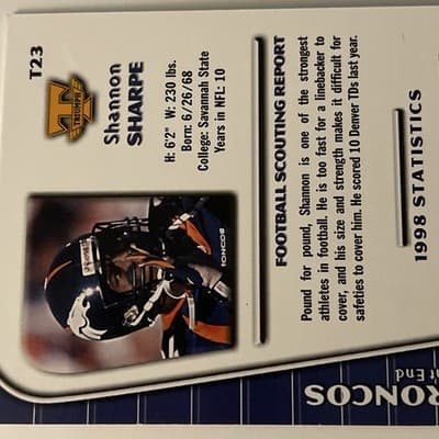 1999 Collector's Edge Triumph - Shannon Sharpe #T23 - Thumbnail 4