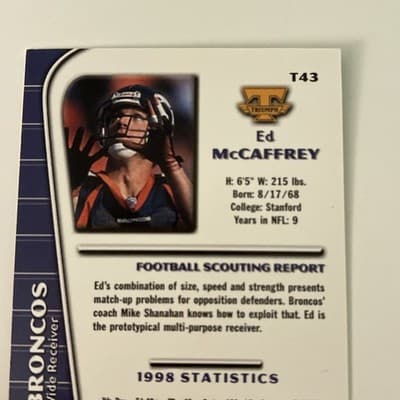 1999 Collector's Edge Triumph - Ed McCaffrey #T43 - Thumbnail 3