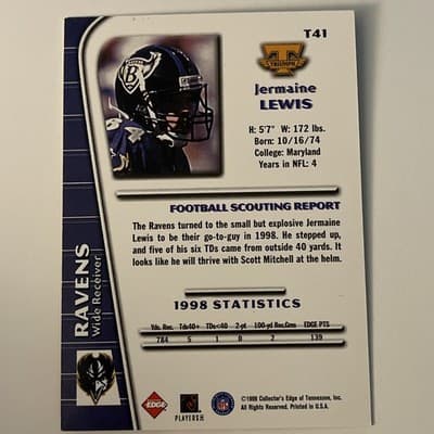 1999 Collector's Edge Triumph - Jermaine Lewis #T41 - Thumbnail 2