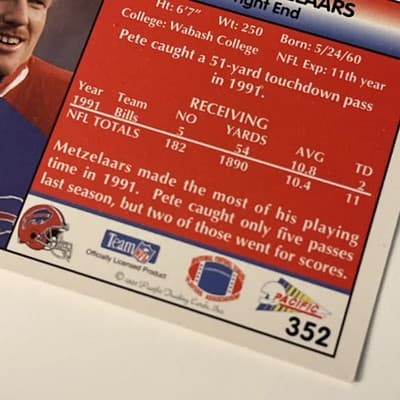 1992 Pacific - Pete Metzelaars #352 - Thumbnail 5