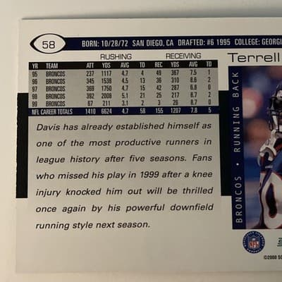 2000 Score - Terrell Davis #58 - Thumbnail 4