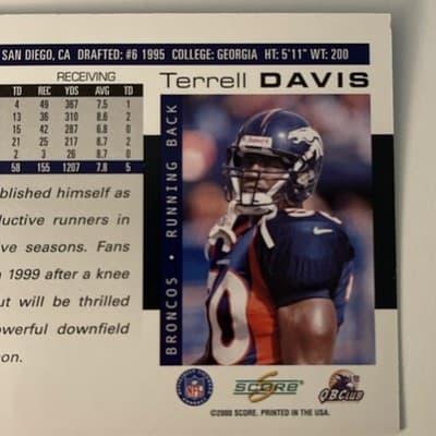 2000 Score - Terrell Davis #58 - Thumbnail 3