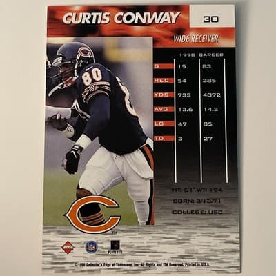 1999 Collector's Edge Fury - Curtis Conway #30 - Thumbnail 2