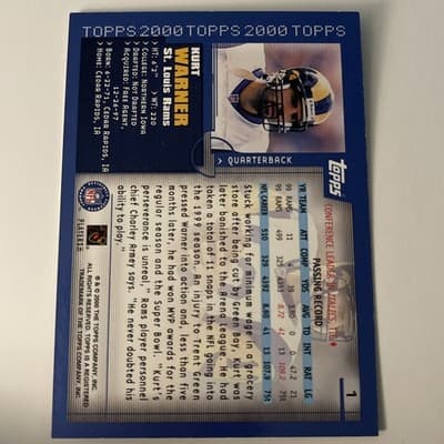 2000 Topps - Kurt Warner #1 - Thumbnail 2