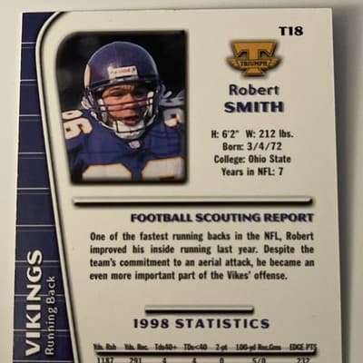 1999 Collector's Edge Triumph - Robert Smith #T18 - Thumbnail 3