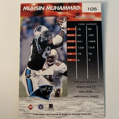 1999 Collector's Edge Fury - Muhsin Muhammad #105 - Thumbnail 2
