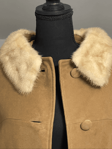 Vintage 60’s Ricemor Women’s Wool Blend Mink Collar Swing Coat/Jacket - Thumbnail 10