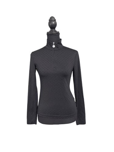 GOLFINO Ladies FLOCK PRINT LONG SLEEVE TROYER Underlayer Top - Image 1