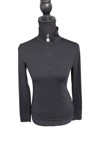 GOLFINO Ladies FLOCK PRINT LONG SLEEVE TROYER Underlayer Top - Thumbnail 3
