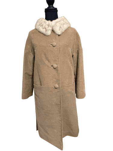 Vintage 60’s Ricemor Women’s Wool Blend Mink Collar Swing Coat/Jacket - Thumbnail 2
