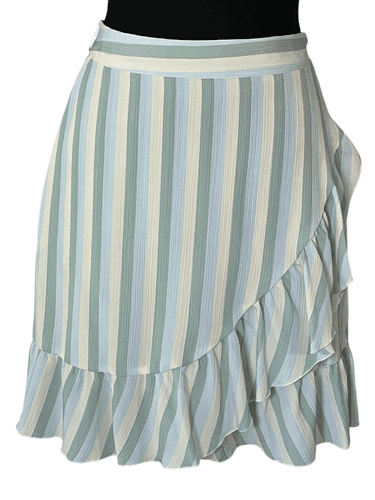 LC Laura Conrad Striped Tiered Ruffle Mini Skirt - Thumbnail 5