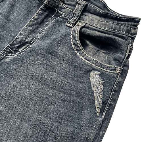 SKY Ladie’s Classic Pocket Bling Bootcut Jeans - Thumbnail 4