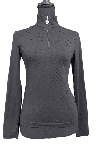 GOLFINO Ladies FLOCK PRINT LONG SLEEVE TROYER Underlayer Top - Thumbnail 4